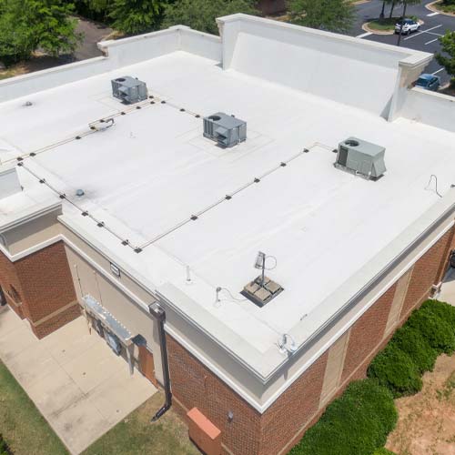 Storm damaged shingle with circled damage marks